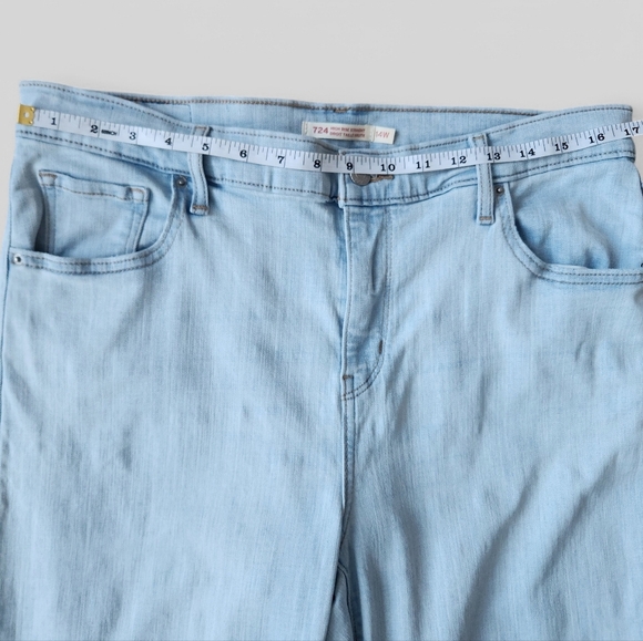 Levi's High Rise Straight Jeans Denim Pants 724 Size 14w - Picture 14 of 15